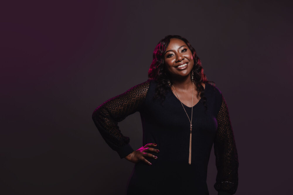 studio gel light portrait