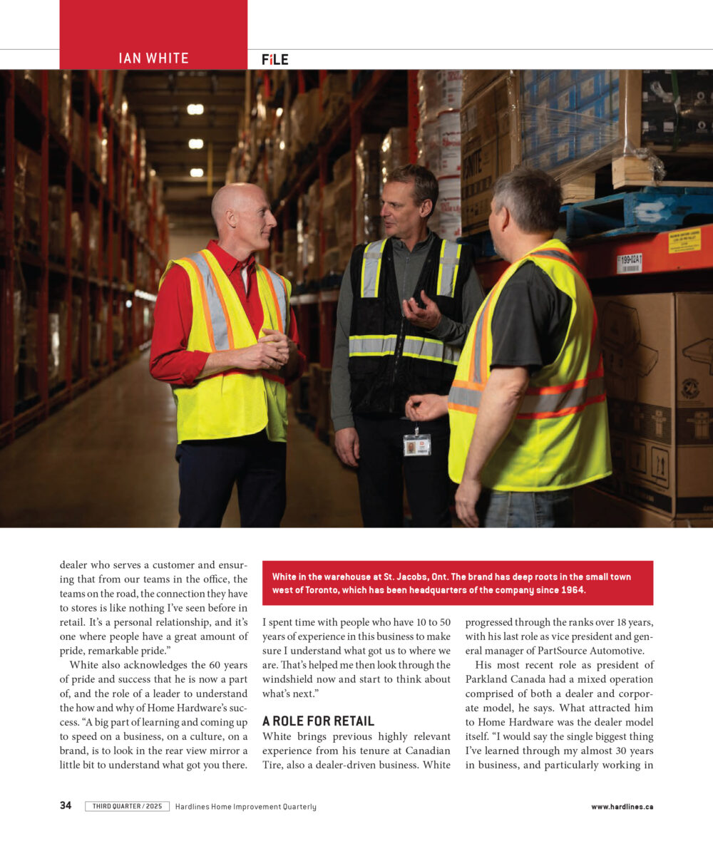 Trade magazine photographer Kitchener Ian White Home Hardware