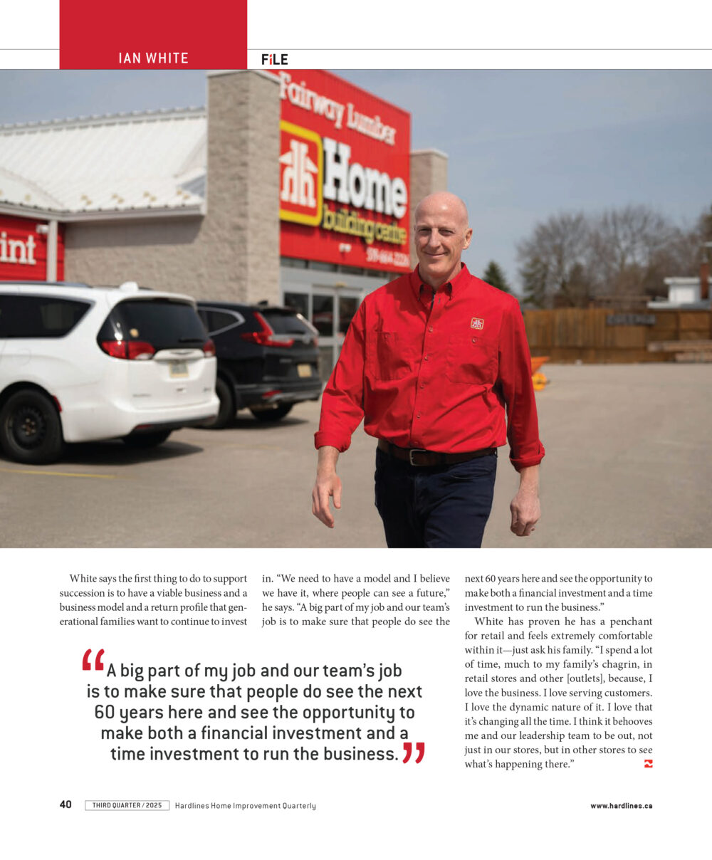 Trade magazine photographer Kitchener Ian White Home Hardware